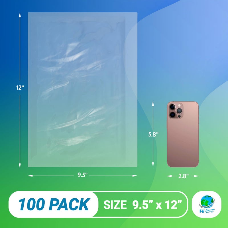 Amiff Clear Side Loading Packing List Envelopes, 9.5 x 12 Inches. 100 Pack Packing Slip Envelope Pouches. Clear Adhesive Envelope for Documents. Waterproof Self-Seal Shipping Labels Sleeves - Image 2